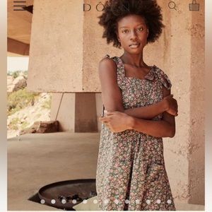 Doen Floral Midi Dress - Green and Pink